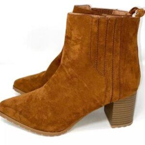 Maurices Alexa Mini Lug Bootie Block Heel Women's Boots Tan 9